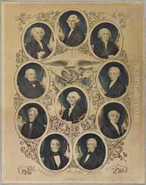 Presidents of the United States Oil Painting by Currier