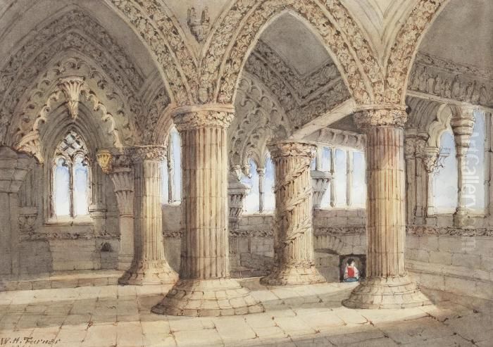 Chapel Of Rosslyn Castle Oil Painting by C. Turner