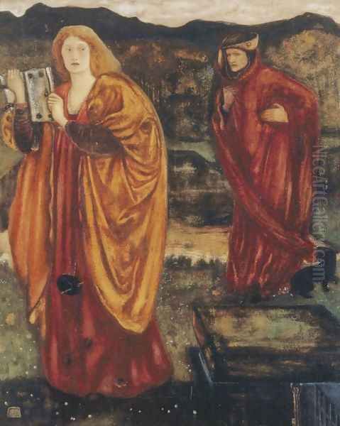 Merlin and Nimue Oil Painting by Sir Edward Coley Burne-Jones
