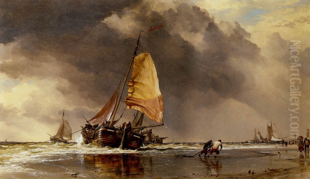 Dutch Pincks off Hatwyk Oil Painting by Edward William Cooke
