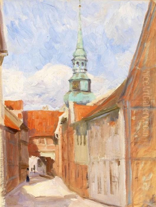 Kirche St. Cosmae Et Damiani In Stade Oil Painting by Julius Von Ehren