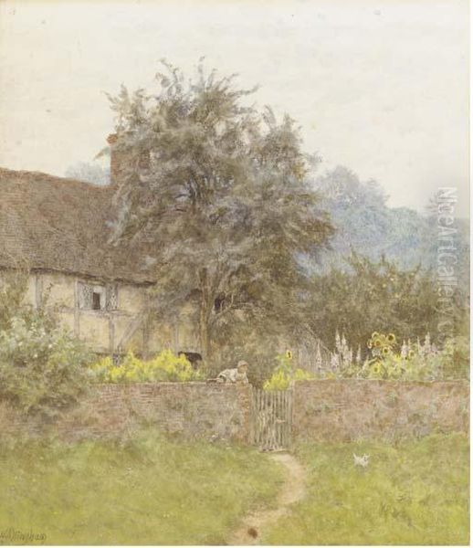 Waiting For Mother's Return Oil Painting by Helen Mary Elizabeth Allingham