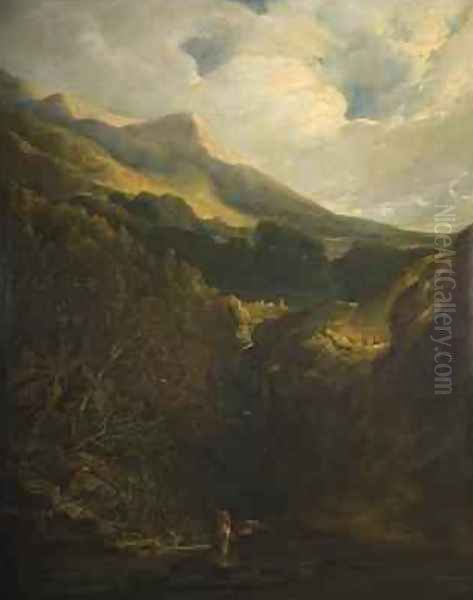 Mountainous Landscape Oil Painting by Edmund John Niemann