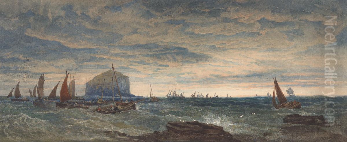 The Bass Rock at Dawn Oil Painting by Edward Duncan