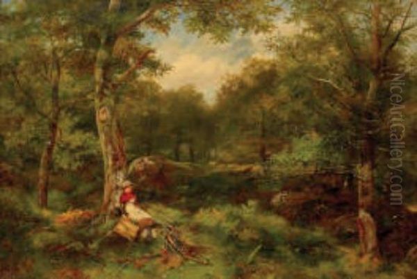 Escuela Inglesa.
Paseantes En El Bosque. Oil Painting by David Bates