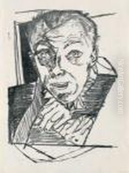 Selbstbildnis Oil Painting by Max Beckmann