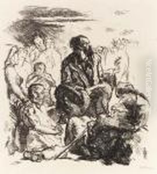 The Sermon On The Mount (die 
Bergpredigt), Plate 4 From Sechs Lithographien Zum Neuen Testament (h. 
21) Oil Painting by Max Beckmann