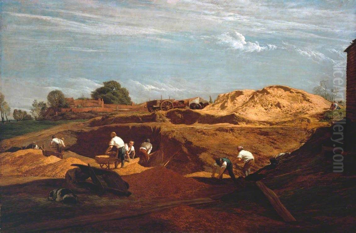 Kensington Gravel Pits Oil Painting by John Linnell