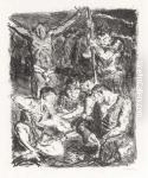 Throwing The Dice Before The Cross Oil Painting by Max Beckmann