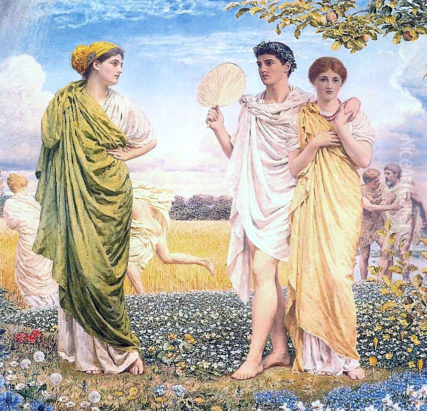 The Loves Of The Winds And The Seasons Oil Painting by Albert Joseph Moore