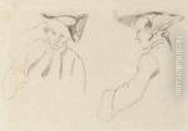 Sketch Of Two Figures In Military Dress Oil Painting by Richard Parkes Bonington