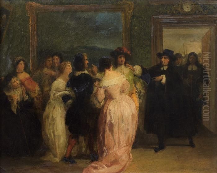 L'arrestation De Charles Ier . Oil Painting by Richard Parkes Bonington