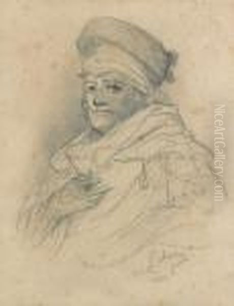 Portrait D'un Espagnol En Buste
 Crayon Noir Et Estompe Oil Painting by Gustave Dore