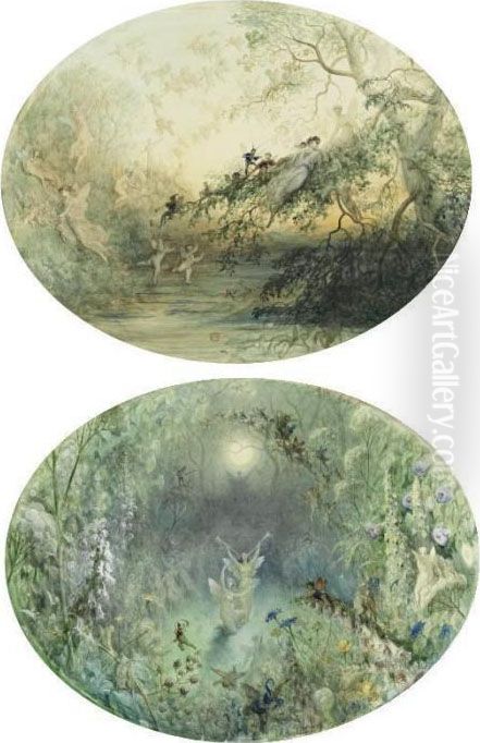 Titania; Scenes From Shakespeare's Midsummer Night's Dream Oil Painting by Gustave Dore