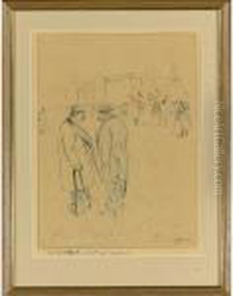 Contens...c'est Un' Vache Oil Painting by Jean-Louis Forain