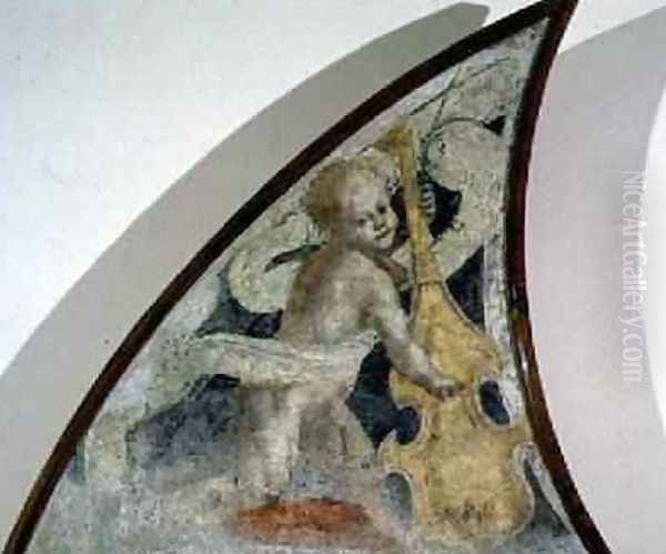 Musical Cherub Oil Painting by Giovanni Battista Moroni