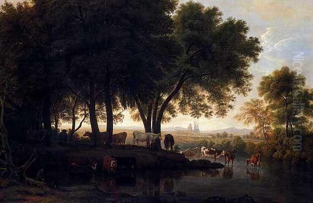 Byland Abbey Oil Painting by John Glover