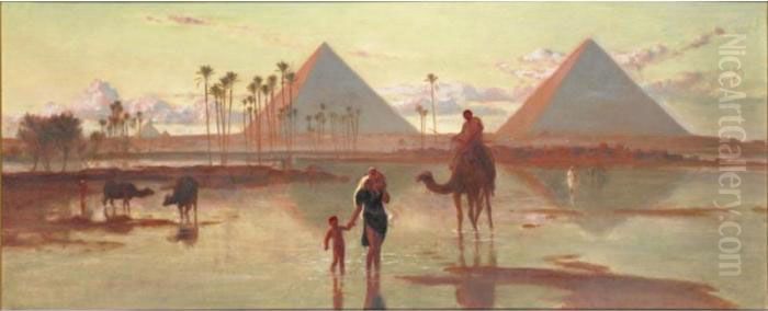 The Pyramids At Gizeh Oil Painting by Frederick Goodall