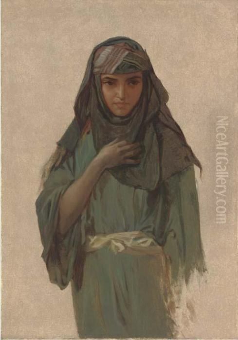 A Young Bedouin Oil Painting by Frederick Goodall