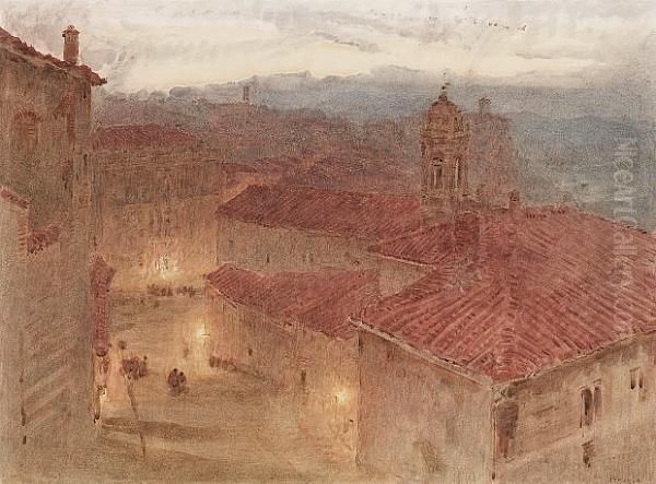 Perugia, Umbria Oil Painting by Albert Goodwin