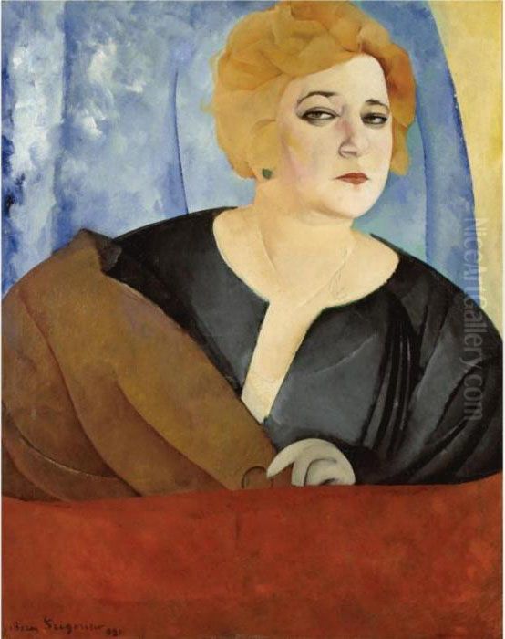 Portrait Of Anne Sergeevna Sergeeva Oil Painting by Boris Dmitrievich Grigoriev