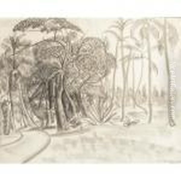 A Forest In Florida Oil Painting by Boris Dmitrievich Grigoriev