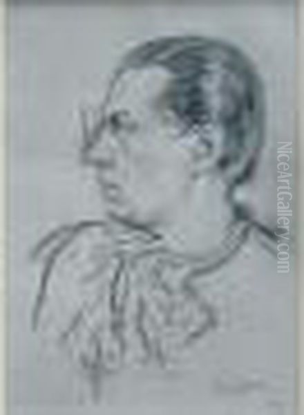 Portrait De Serge Lifar Oil Painting by Boris Dmitrievich Grigoriev