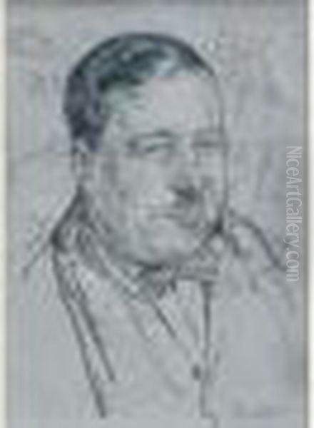 Portrait De Ilya Machkov Oil Painting by Boris Dmitrievich Grigoriev