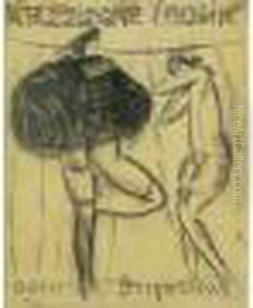 Russische Erotik, Circa 1920 Oil Painting by Boris Dmitrievich Grigoriev