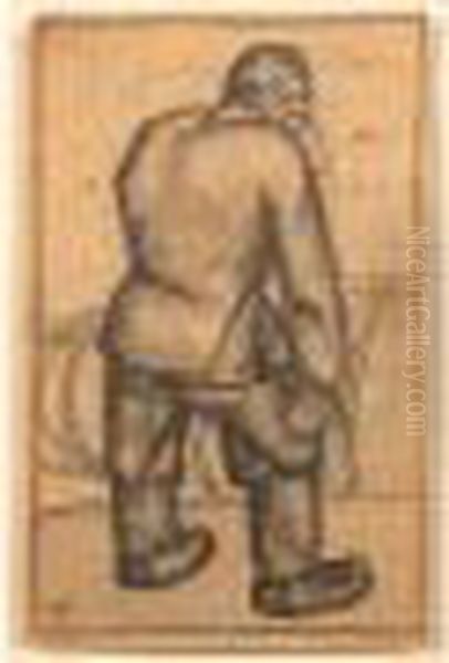 Portrait D'homme, Vers 1918-1920 Oil Painting by Boris Dmitrievich Grigoriev