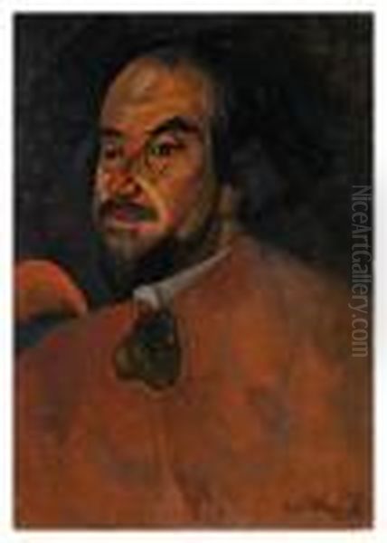 Portrait Of An Unknown Man Oil Painting by Boris Dmitrievich Grigoriev