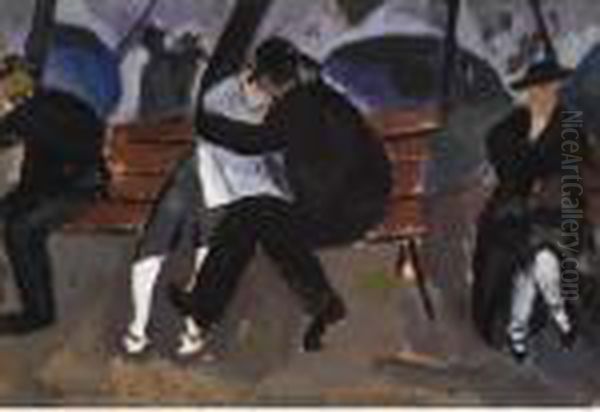 Tsvetnoi Boulevard Oil Painting by Boris Dmitrievich Grigoriev