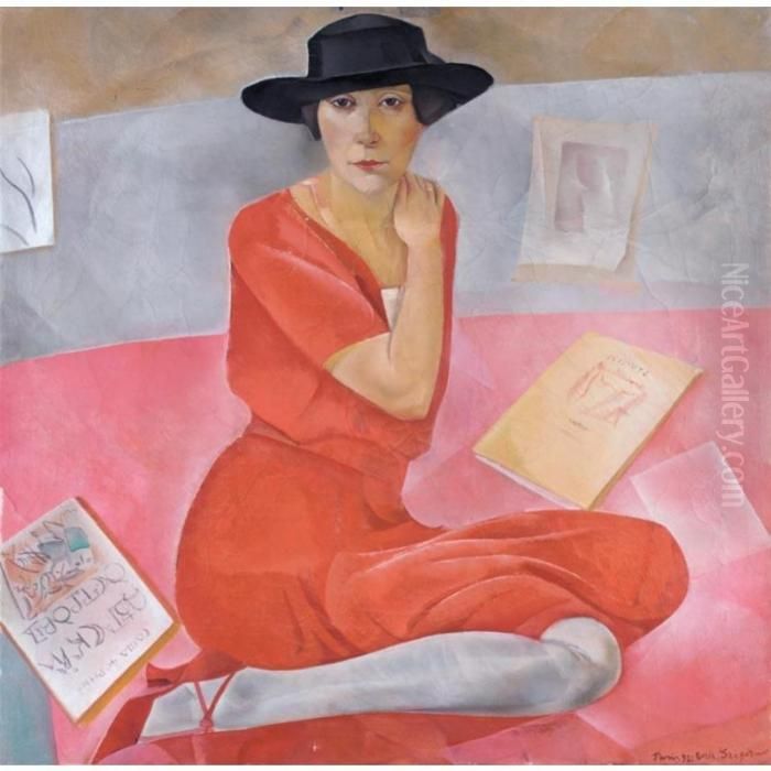 Portrait Of A Lady Oil Painting by Boris Dmitrievich Grigoriev