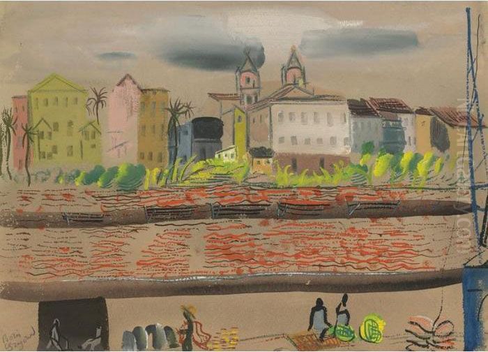 The Blue Bay, Brazil Oil Painting by Boris Dmitrievich Grigoriev