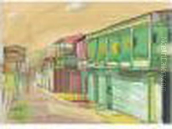 West Indian Street Scene Oil Painting by Boris Dmitrievich Grigoriev