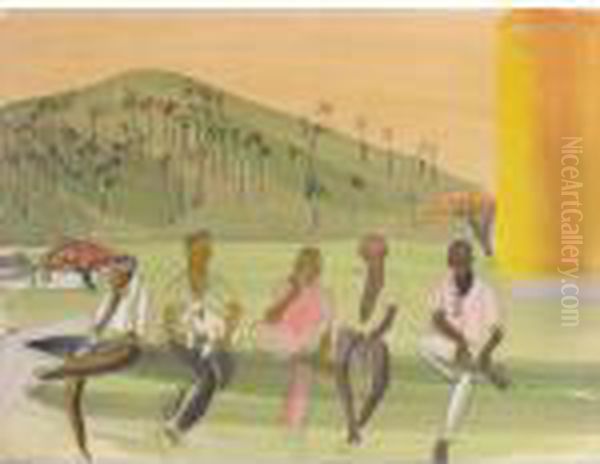 Five Brazilian Boys Oil Painting by Boris Dmitrievich Grigoriev