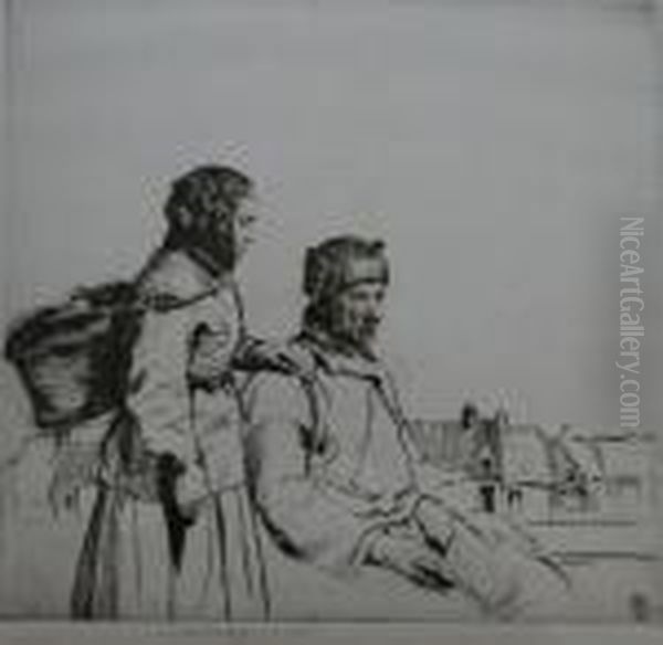 Waiting For The Boats Oil Painting by William Lee Hankey