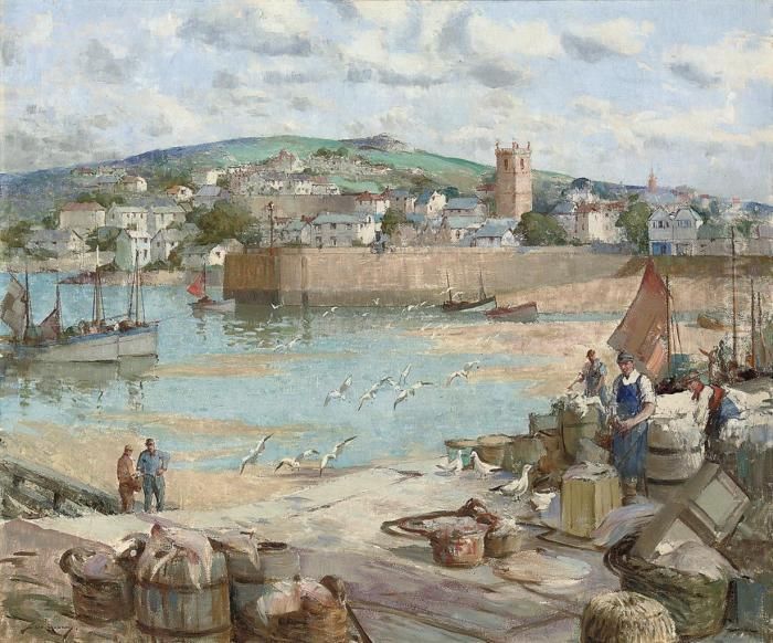 The Fishing Quay, St. Ives Oil Painting by William Lee Hankey