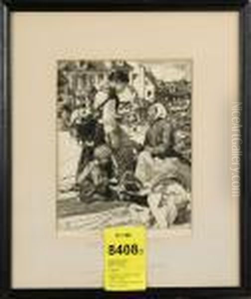 Marknadsplats Oil Painting by William Lee Hankey