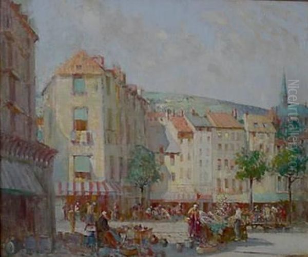 The Flower Market Oil Painting by William Lee Hankey