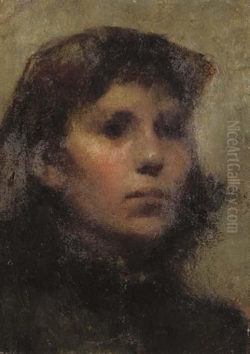 Portrait Of A Girl Oil Painting by William Lee Hankey