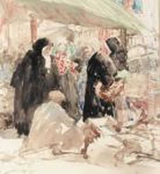 The Marketplace Oil Painting by William Lee Hankey