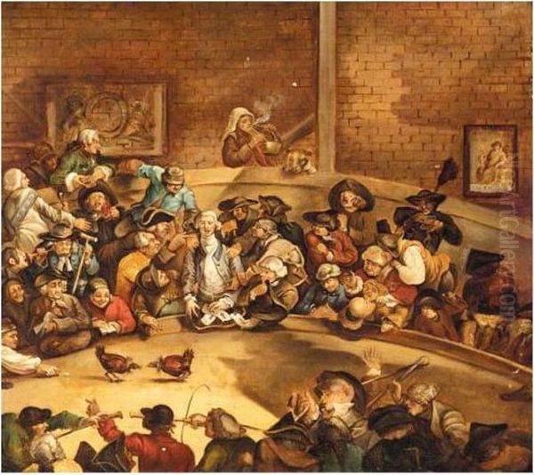 The Cock Fight Oil Painting by William Hogarth
