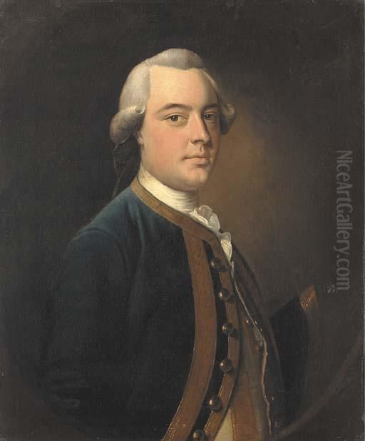 Portrait Of A Naval Officer Oil Painting by Thomas Hudson