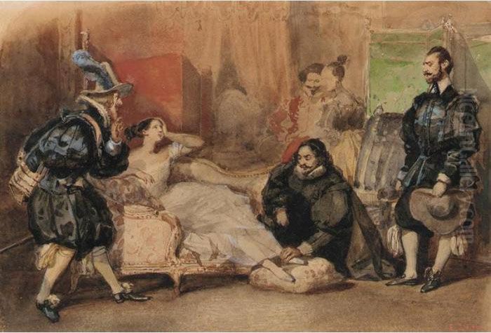 The Suitors Oil Painting by Eugene Louis Lami