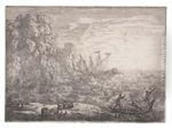 La Tempete Oil Painting by Claude Lorrain (Claude Gellee)