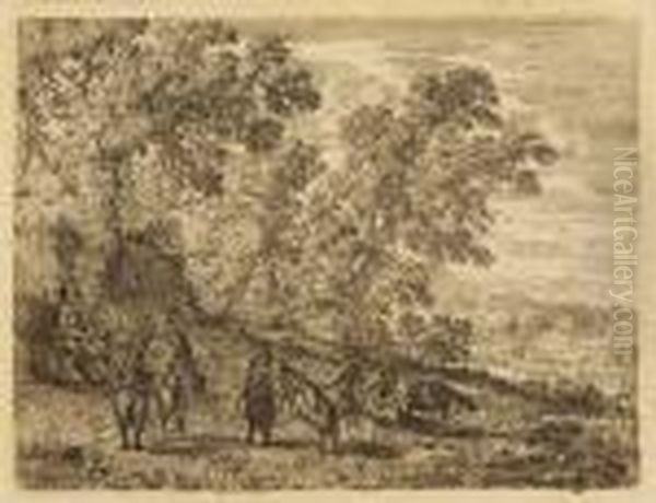 Les Chevres Oil Painting by Claude Lorrain (Claude Gellee)