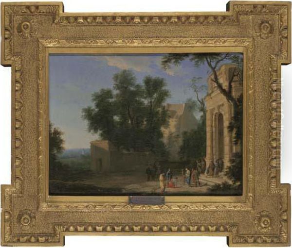 Christ And The Woman Taken In Adultery Oil Painting by Claude Lorrain (Claude Gellee)