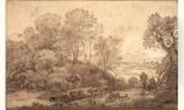 Paysage Classique Avec Mercure Et Battus Oil Painting by Claude Lorrain (Claude Gellee)