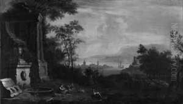 Sudliche Landschaft. Oil Painting by Claude Lorrain (Claude Gellee)